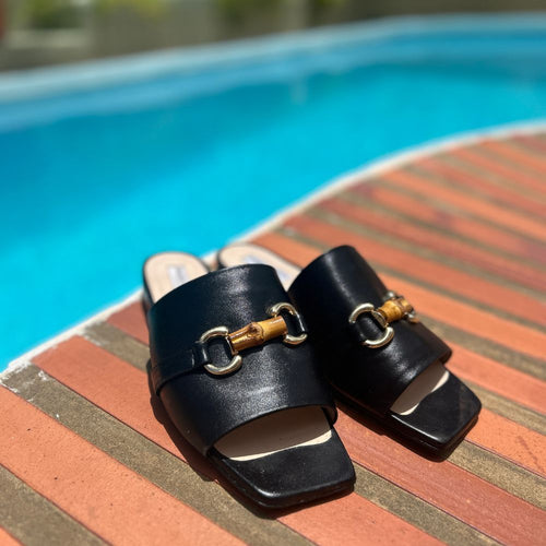 Miley Extra-wide Fit Sandals - Black Leather