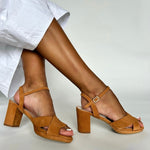 Belle - Extra-Wide Fit Sandal - Tan Suede