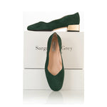 Olivia Wide Fit Pumps – Green Suede