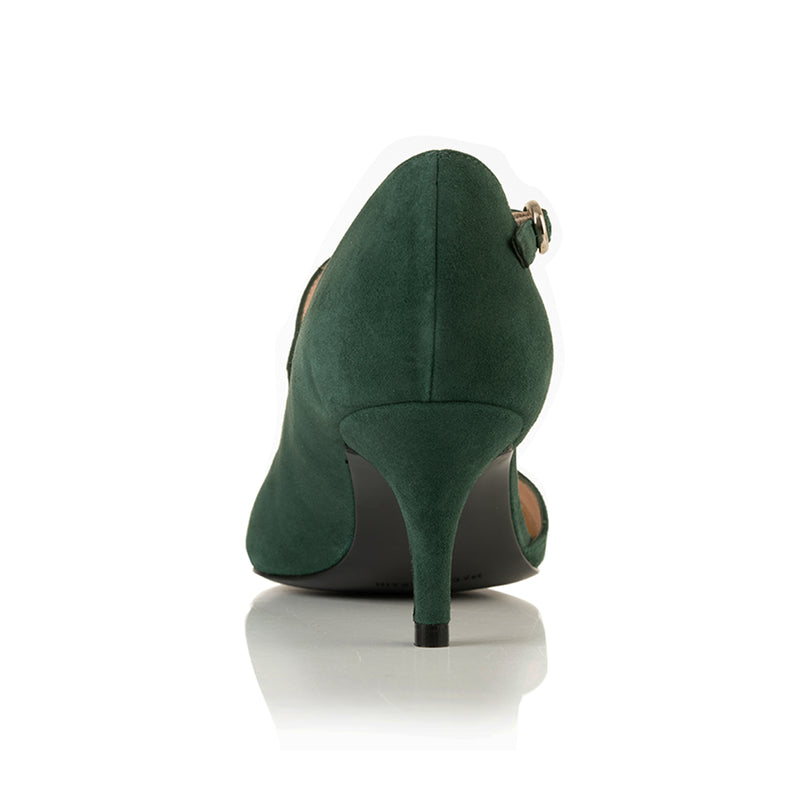 Penelope Extra-Wide Fit Shoes - Green Suede