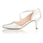 CURRENT SEASON SECONDS -  Penelope Extra Wide Fit Heels - Silver Leather (SAMPLE SALE)