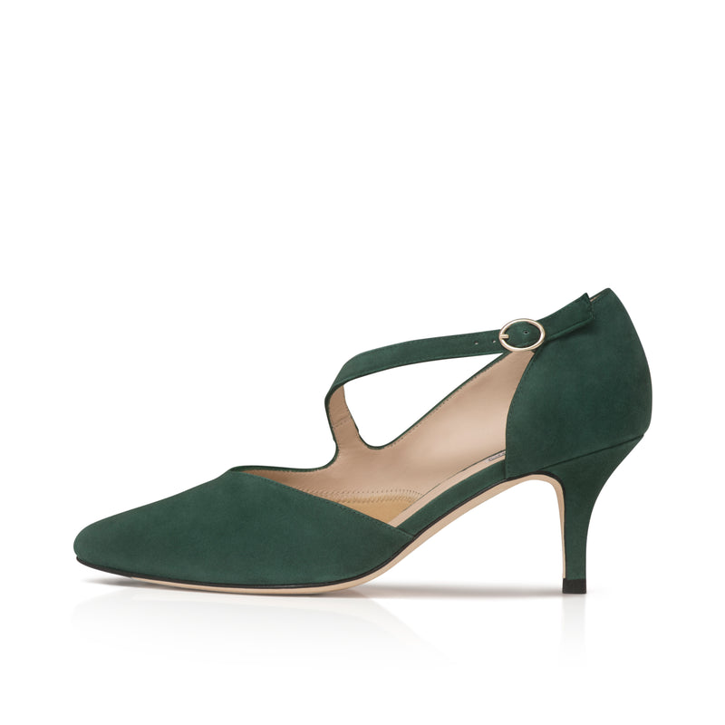 Extra Wide Green Suede Occasion Shoes – Sargasso and Grey