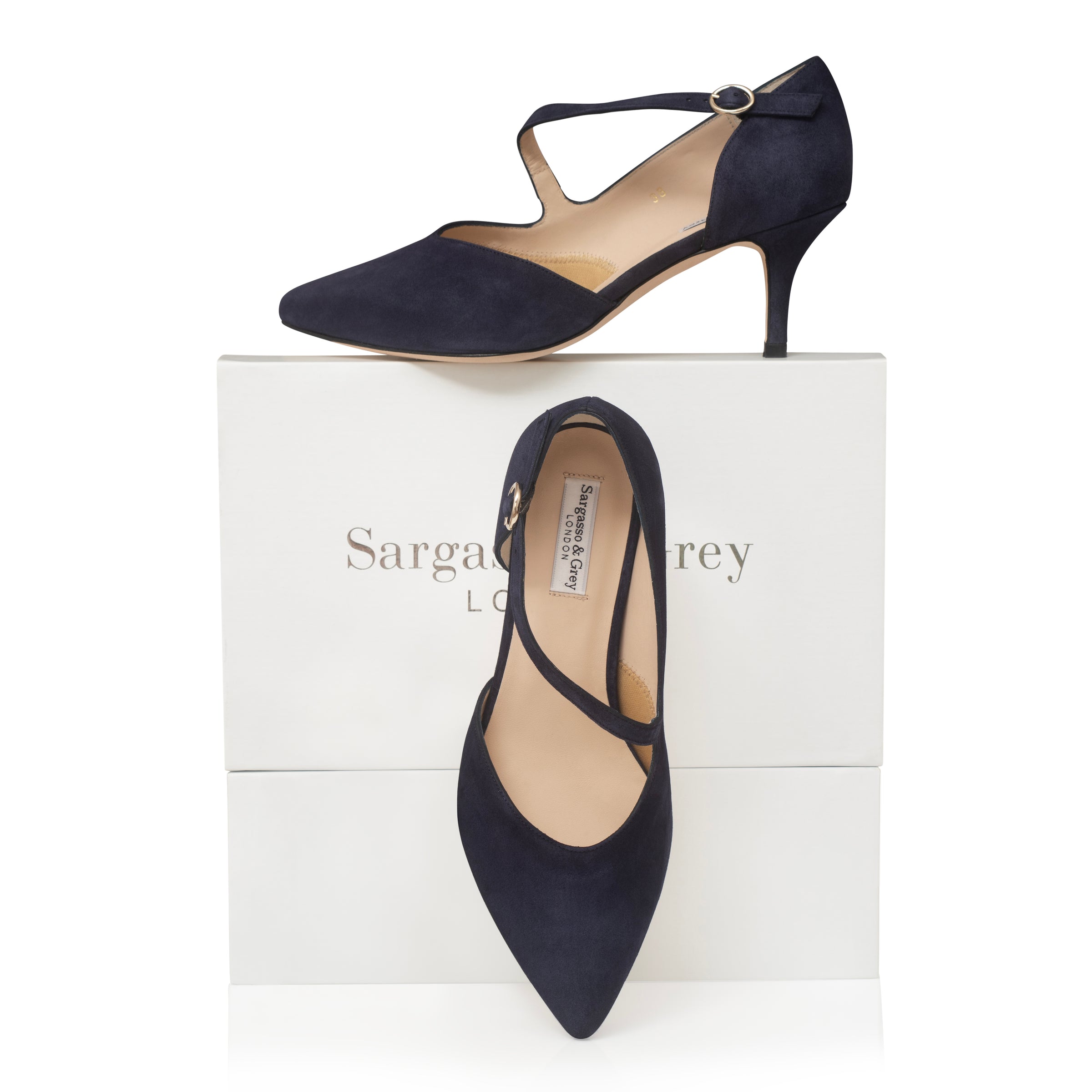 navy suede shoes ladies