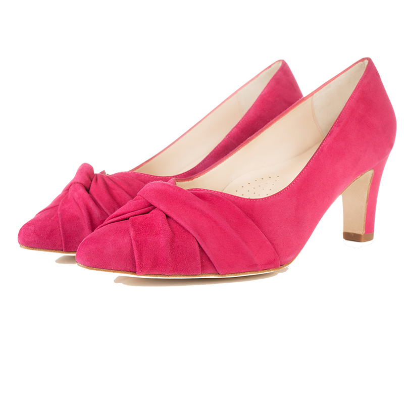 CURRENT SEASON SECONDS - Lola Extra-Wide Fit Court Shoe – Fuchsia Suede