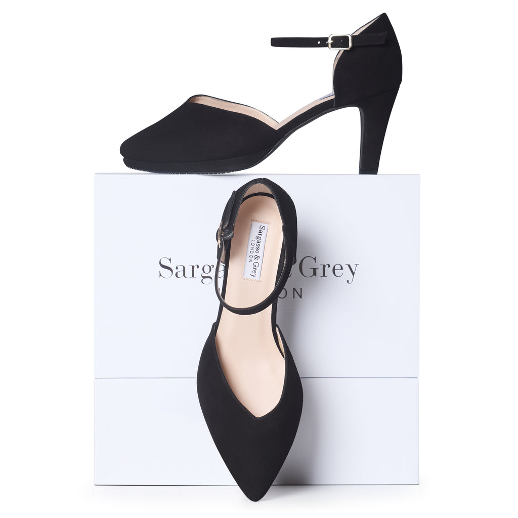 Puckle Extra Wide Fit Platform Heels Suede