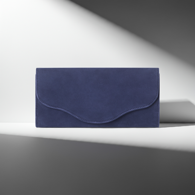 Elodie Clutch - Navy Suede