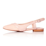 Sadie Extra Wide Fit Slingback Flats - Pink Leather & Patent