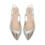 Sadie Extra Wide Fit Slingback Flats - Silver Leather