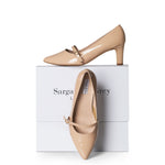 Stevie Extra-Wide Fit Court Shoe – Nude Patent Leather