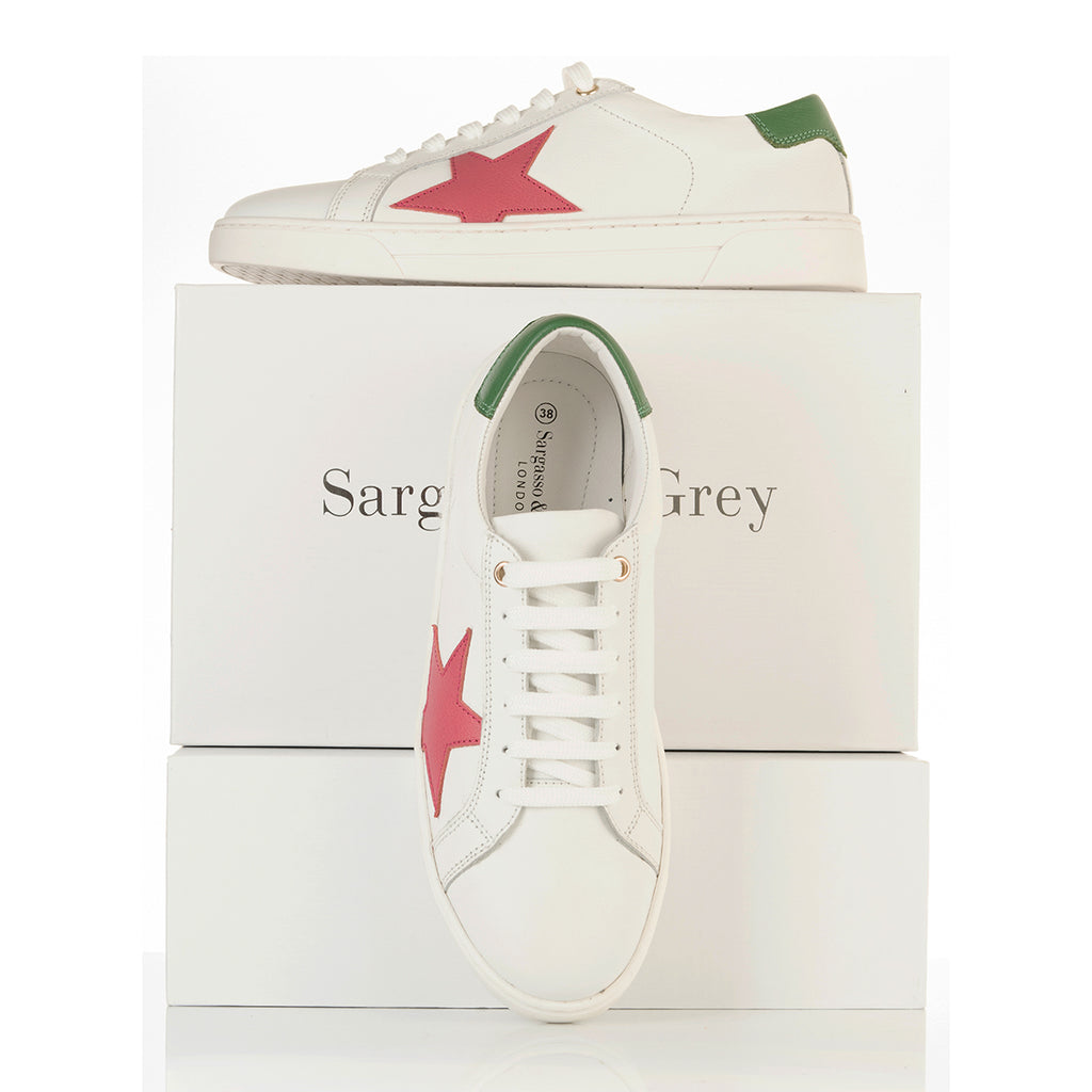 Superstella Wide Fit Trainers &amp Pink Leather