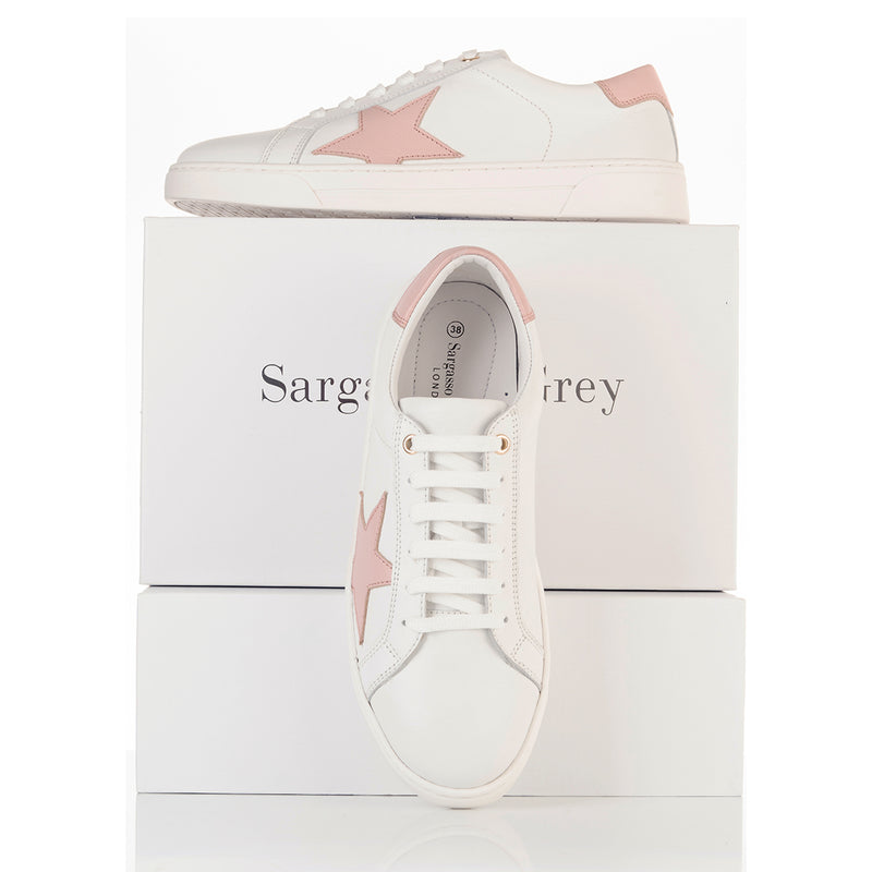Superstella Wide Fit Trainers - Baby Pink Leather