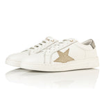 Superstella Wide Fit Trainers - Gold & Silver Leather