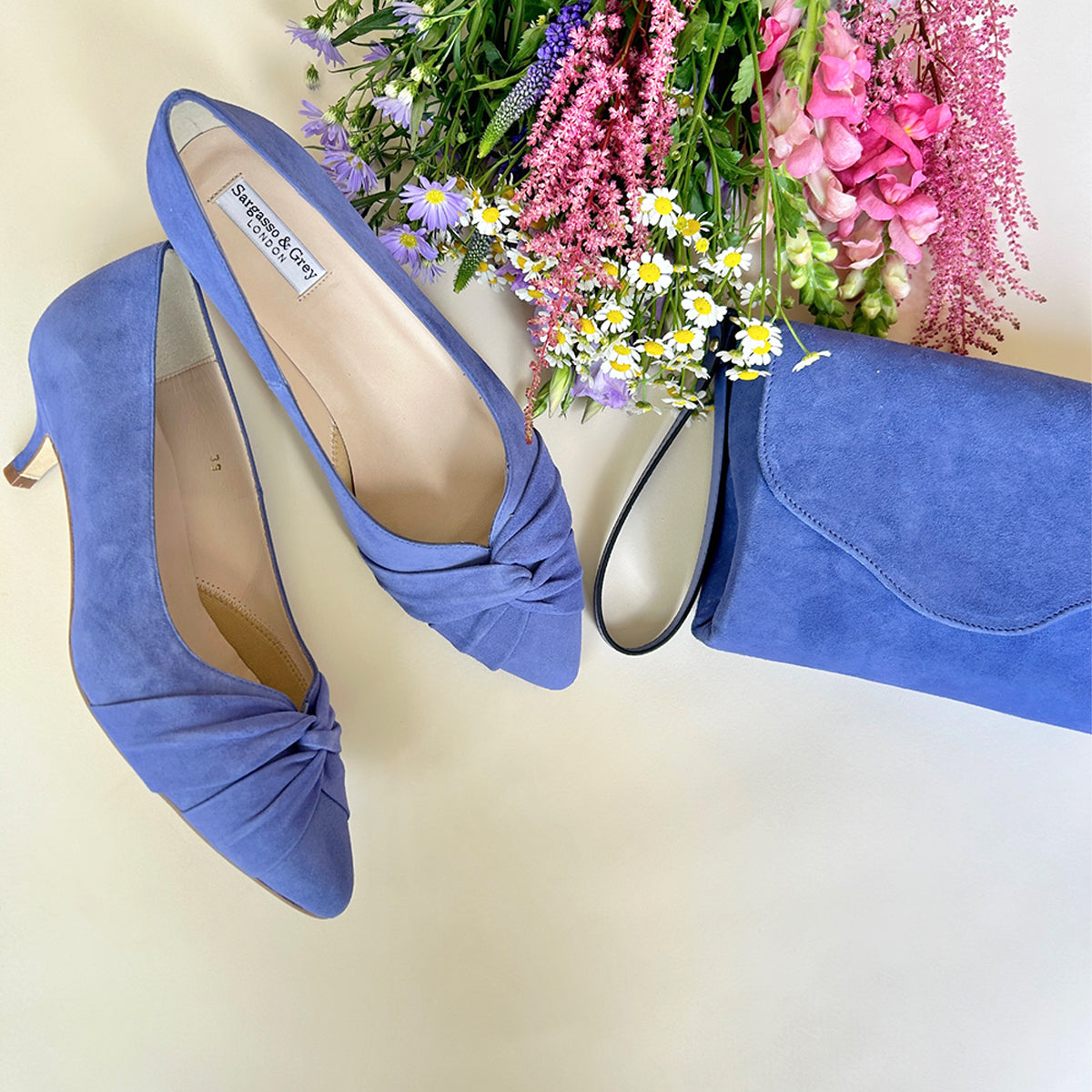 Tandi Cornflower Blue Extra-Wide Fit Kitten Heels – Sargasso and Grey