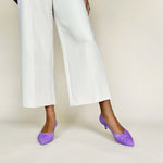 Tandi Extra-Wide Fit Kitten Heels - Lavender Suede