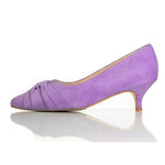 Tandi Extra-Wide Fit Kitten Heels - Lavender Suede