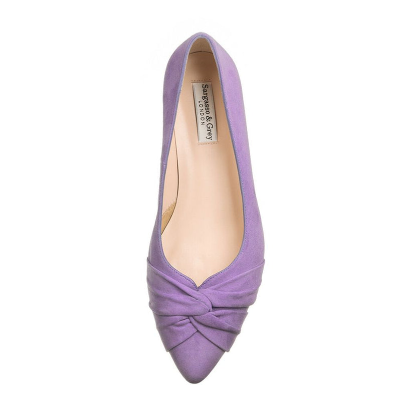 Tandi Extra-Wide Fit Kitten Heels - Lavender Suede