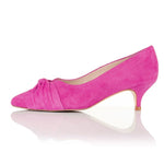 Tandi Extra-Wide Fit Kitten Heels - Hot Pink Suede