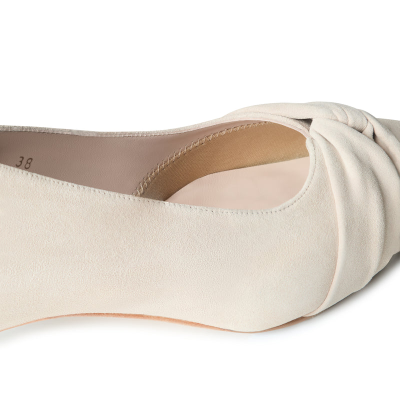 Tandi Extra-Wide Fit Kitten Heels - Almond Suede