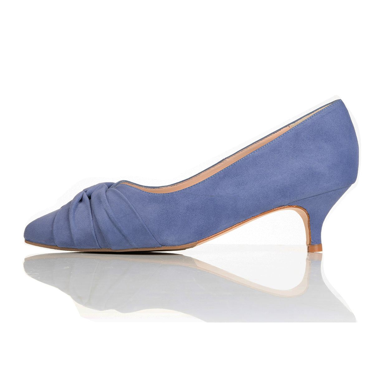 Extra-wide Fit cornflower blue suede kitten heels – Sargasso and Grey