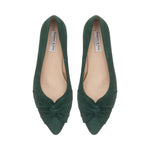 Tandi Extra-Wide Fit Kitten Heels - Dark Green Suede