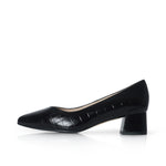 Tori Extra-Wide Fit Courts - Black Mock-Croc