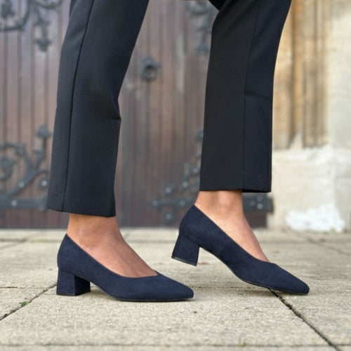 Tori Extra-Wide Fit Courts - Navy Suede