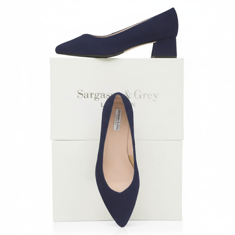 Tori Extra-Wide Fit Courts - Navy Suede