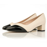 Tula Extra-Wide Fit Court - Black & Cream Leather