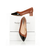 Tula Extra-Wide Fit Court - Cognac & Black Leather