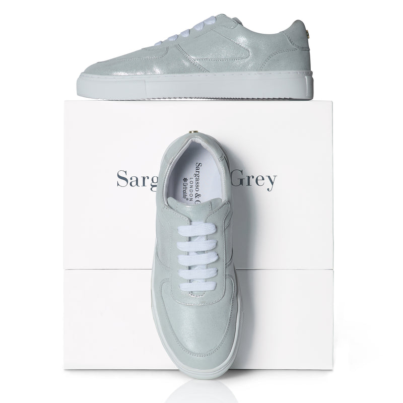 Emma Wide Fit Trainers - Silver Leather