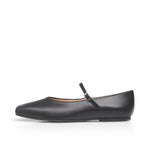 Jane Wide Fit Ballet Flats - Black Leather