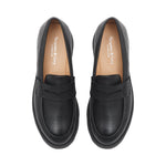 Wide Fit Chunky Loafers  - Black Leather