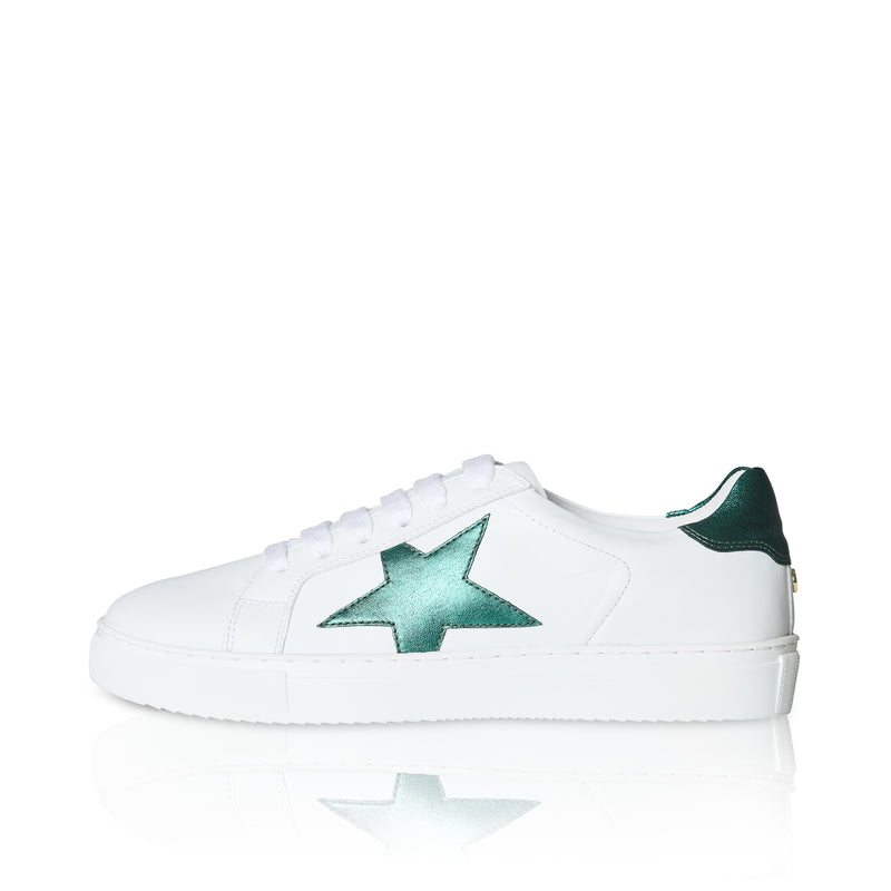 Ezi Wide Fit Trainers - Green Metallic Star