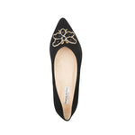 PAST SEASON SECONDS - Ella Embellished Court Shoe - Black Suede (SAMPLE SALE)