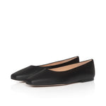 Hepburn Wide Fit Ballet Flats - Black Leather