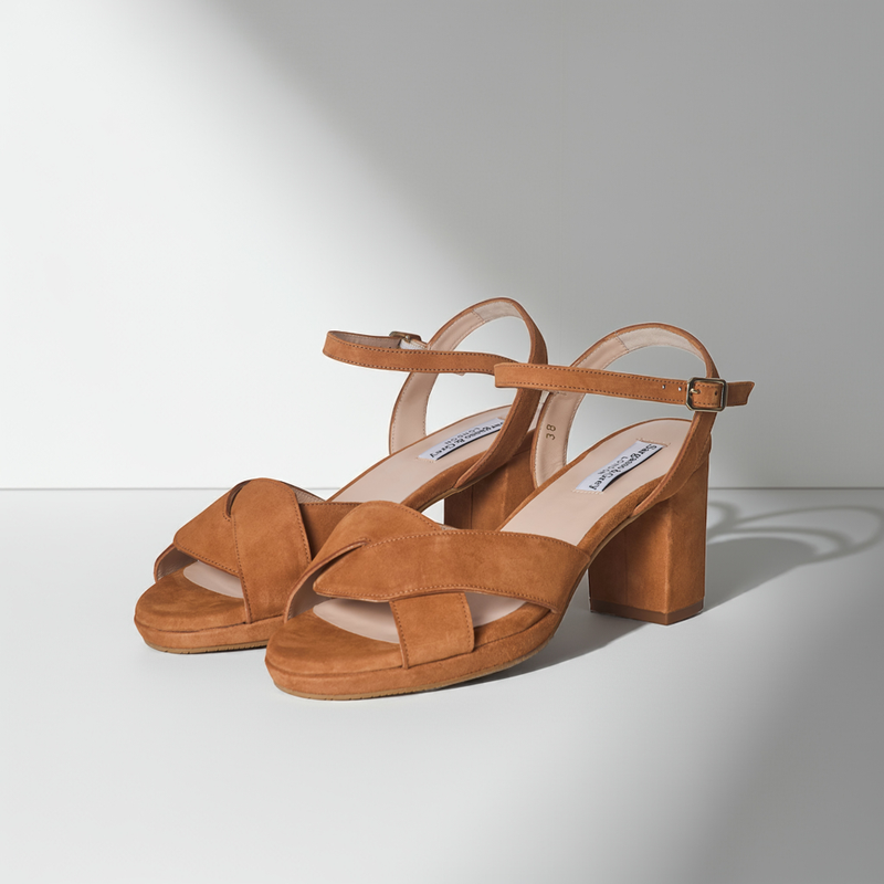 Belle - Extra-Wide Fit Sandal - Tan Suede