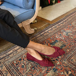 Dionne Extra-Wide Fit Flats - Burgundy Suede