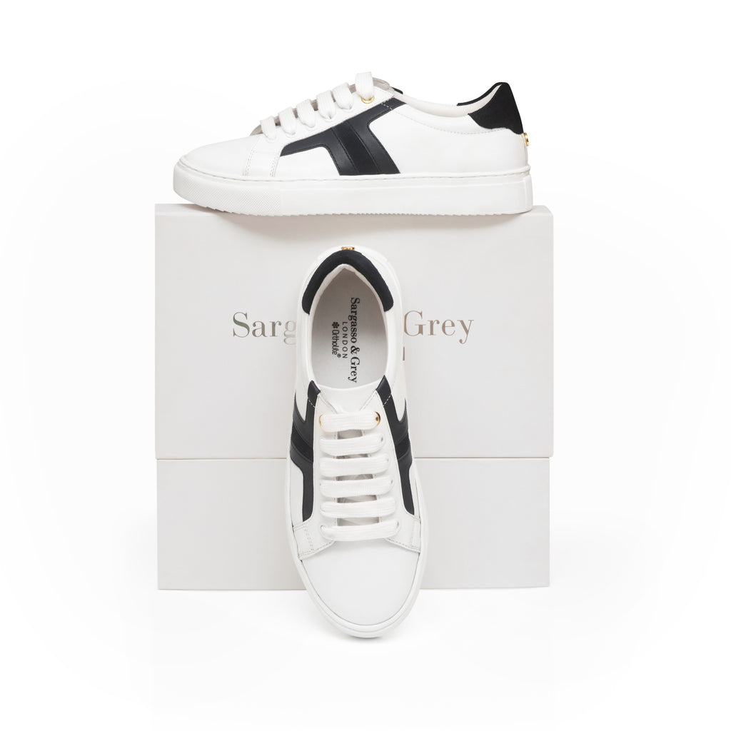 Extra Wide Fit Trainers &amp Navy Leather