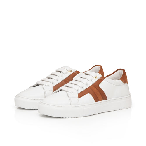 Extra Wide Fit Trainers - Tan Leather