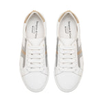 Extra Wide Fit Trainers - Silver & Gold Leather