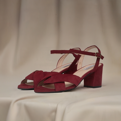 Krista - Extra-Wide Fit Sandal - Burgundy Suede