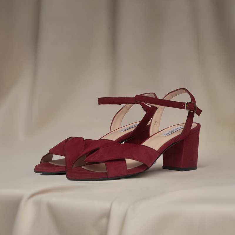 Krista - Extra-Wide Fit Sandal - Burgundy Suede