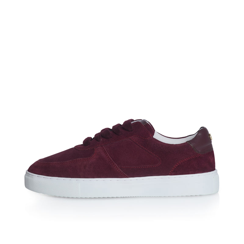 Emma Wide Fit Trainers - Burgundy Suede