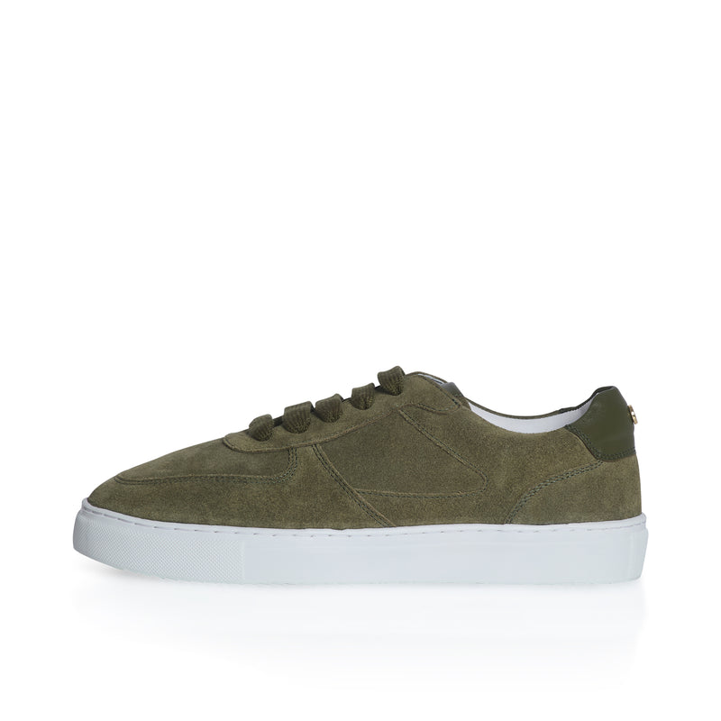 Emma Wide Fit Trainers - Khaki Suede