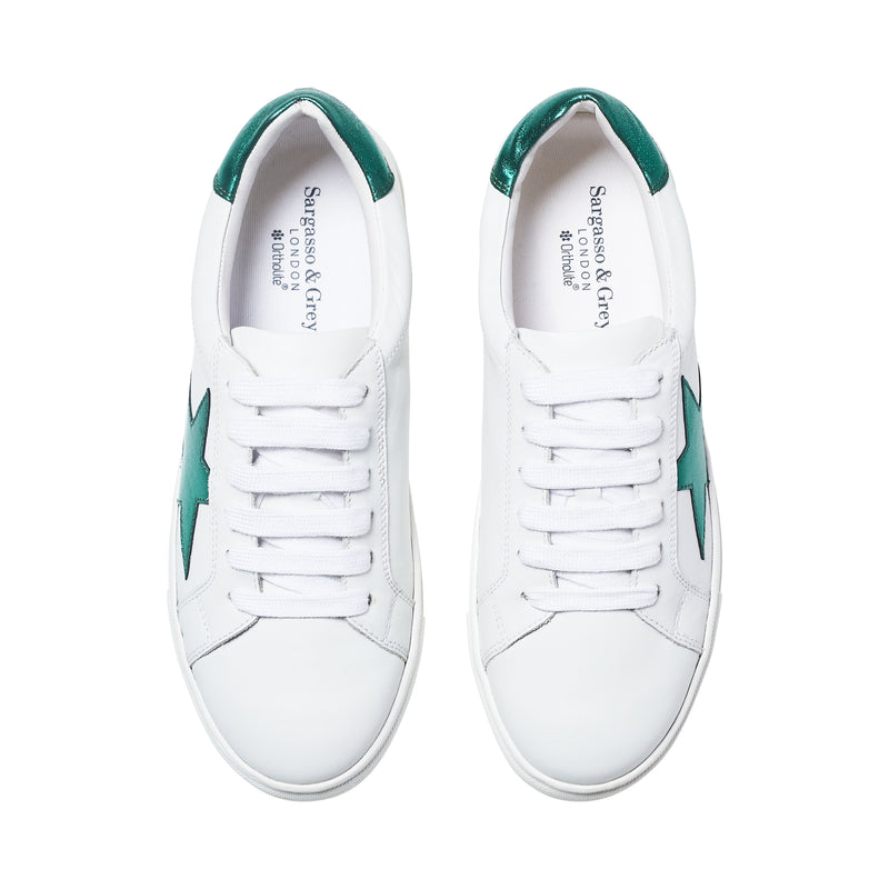 Ezi Wide Fit Trainers - Green Metallic Star
