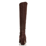 Lydia Extra-Wide Fit Knee High Boots - Brown Suede