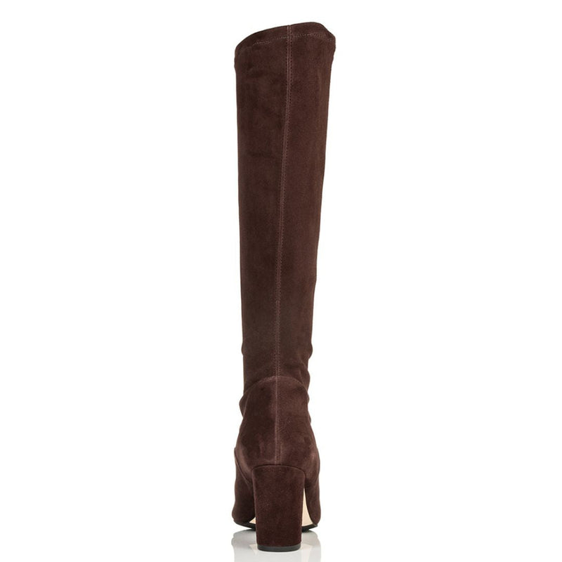 Lydia Extra-Wide Fit Knee High Boots - Brown Suede