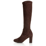 Lydia Extra-Wide Fit Knee High Boots - Brown Suede