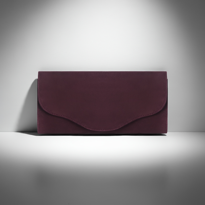 Elodie Clutch - Burgundy Suede