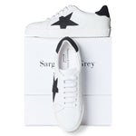 Ezi Wide Fit Trainers - Black Suede Star